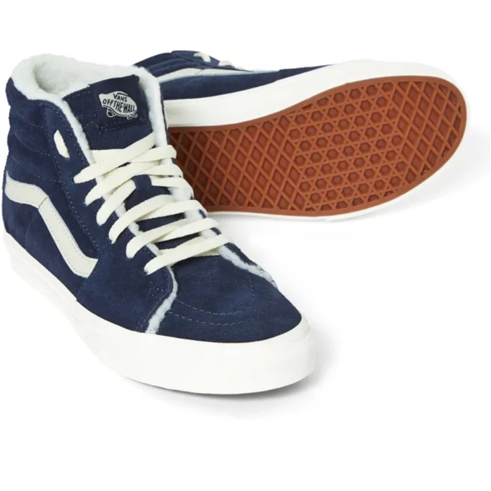 VANS SK8-Hi Cozy Hug High-Top Sneakers Navy Blue Leather Mens SZ 11.5 BRAND NEW